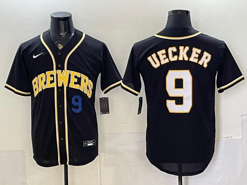 Men 2026 Milwaukee Brewers #9 Uecker black Game Nike MLB Jersey 052809
